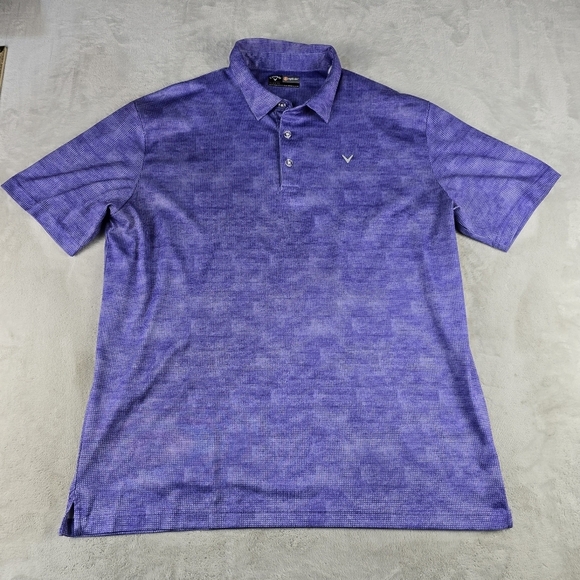 Men's Callaway Geometric Purple Polo Shirt Sz XL - Picture 1 of 6
